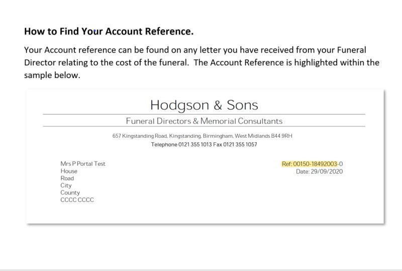 Example of an invoice